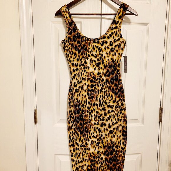 Material Girl Dresses & Skirts - Material Girl Leopard Sleeveless Midi Bodycon Dress, small